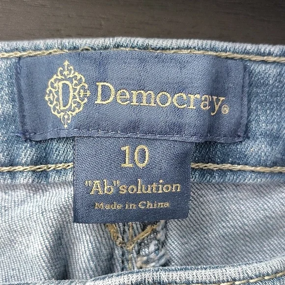 Democracy Ab Solution Denim Jeans Size 10 Straight Leg Ankle Mid To High Waist - Picture 3 of 5